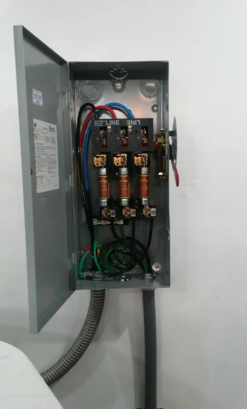 Three-phase disconnect switch installed for Electrical Wiring & Rewiring in Riverview